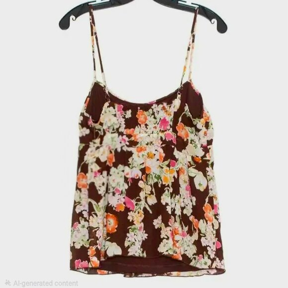 Rampage Adjustable Strap Tank Babydoll Bow Front Elasticized Back Side Zip Large - Picture 2 of 6